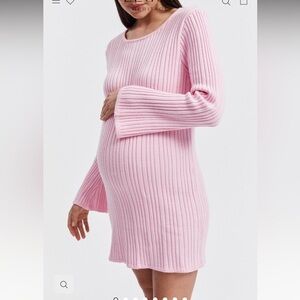 Legoe heritage Blush Pink Ribbed Long Sleeve Dress